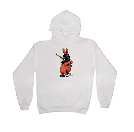 OUT WEST LOGO HOODIE WHT